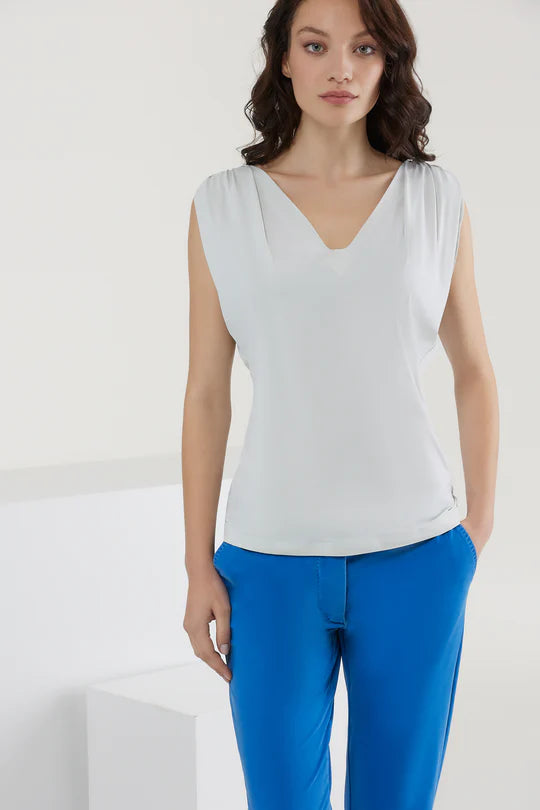 Shirt oxford sleeveless wom - 09 BIANCO